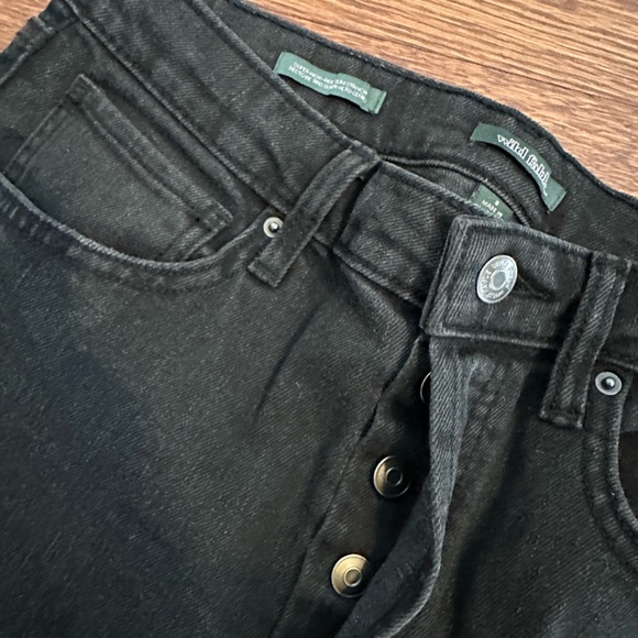 High Rise Slim Straight Black Jeans - Picture 3 of 8